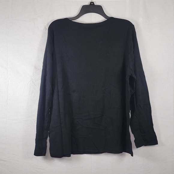 Karen Scott Graphic Christmas Holiday Lights T-shirt Black Large - Picture 3 of 5